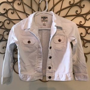 NWOT Girls Oshkosh white jean jacket.